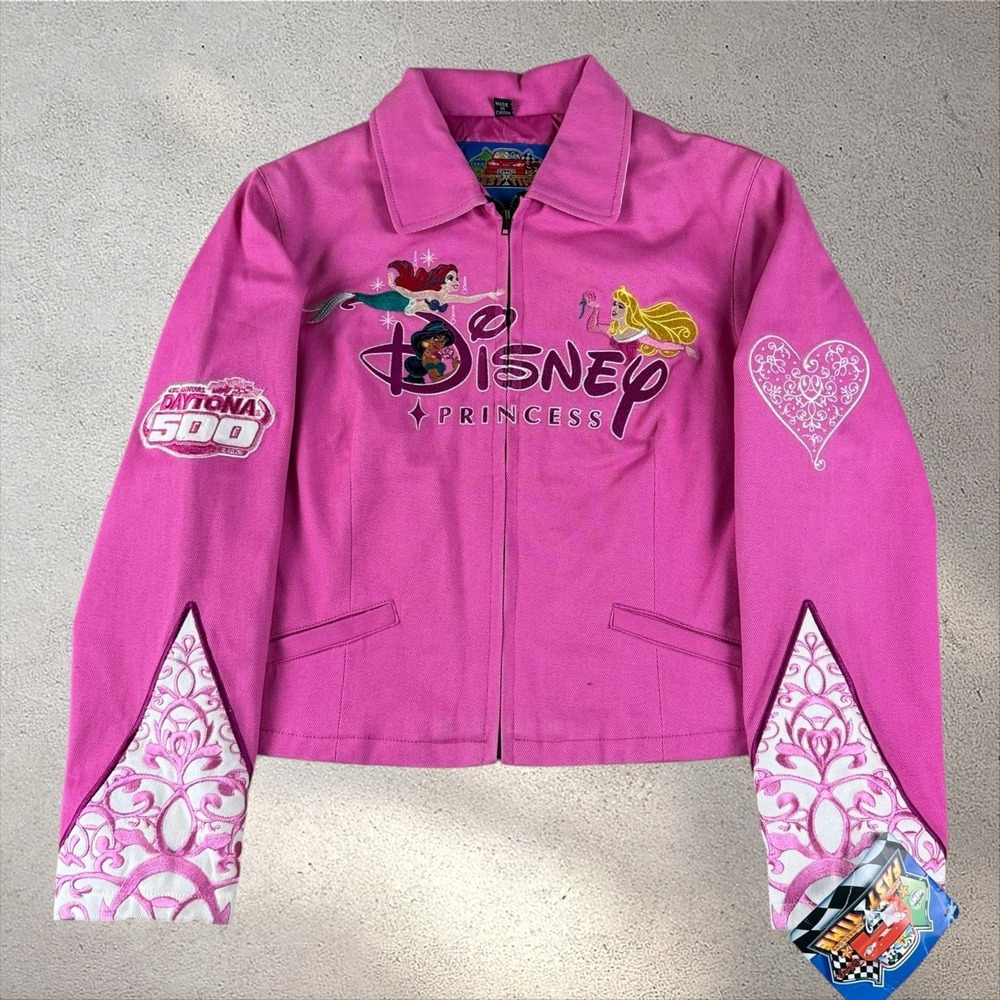 VTG JH Design Jeff Hamilton Disney Princess Nascar Jacket Adult Small NWT Racing
